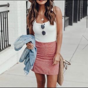 Pink Lily NEW Best Interest At Heart Spotted Mauve Skirt